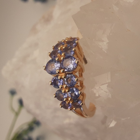 Yellow Gold Over 925, Genuine Tanzanite Ring. - Picture 4 of 7
